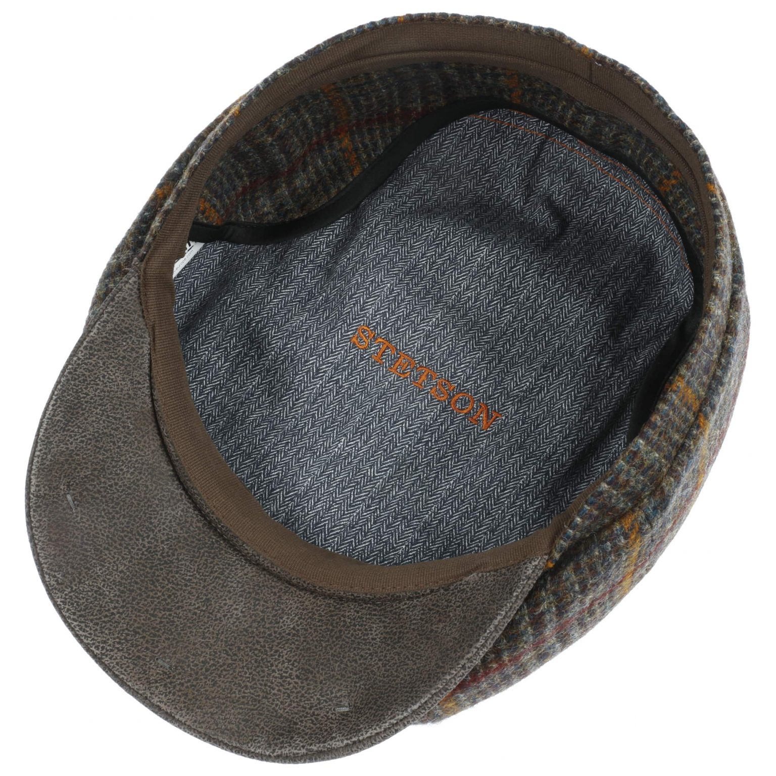 Stetson Hatteras Minto Flat Cap with Ear Flaps Brown Mottled