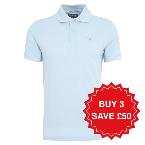 Barbour Tartan Pique Polo Shirt - Niagara Mist