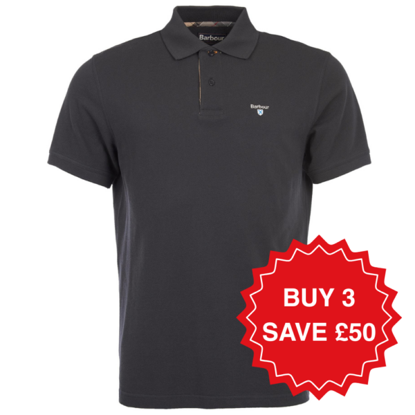 Barbour Tartan Pique Polo Shirt - Navy/Dress