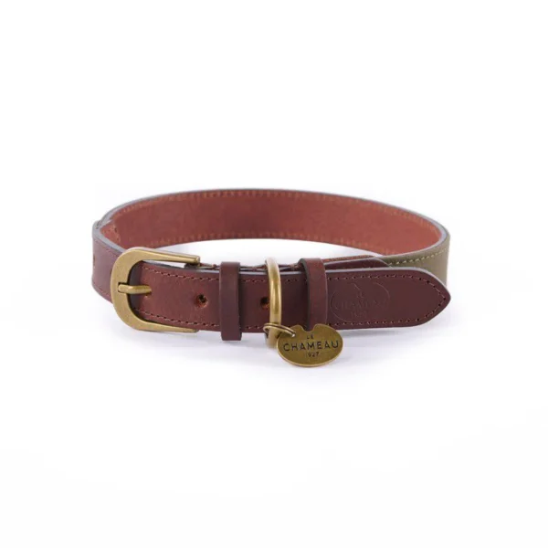 Le Chameau Wax Cotton/Leather Dog Collar