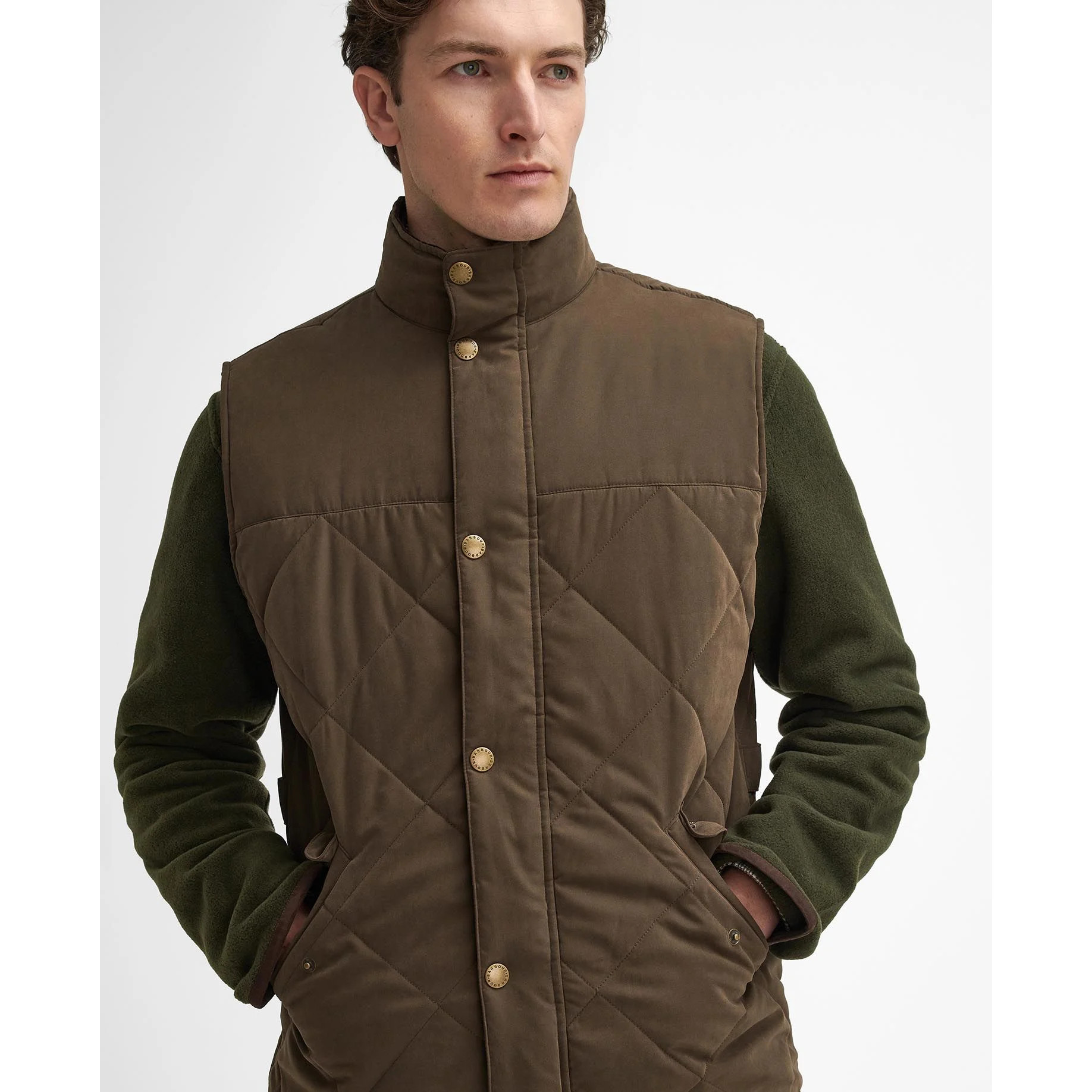 Barbour Elter Quilted Gilet - Dark Olive - Gilders Online