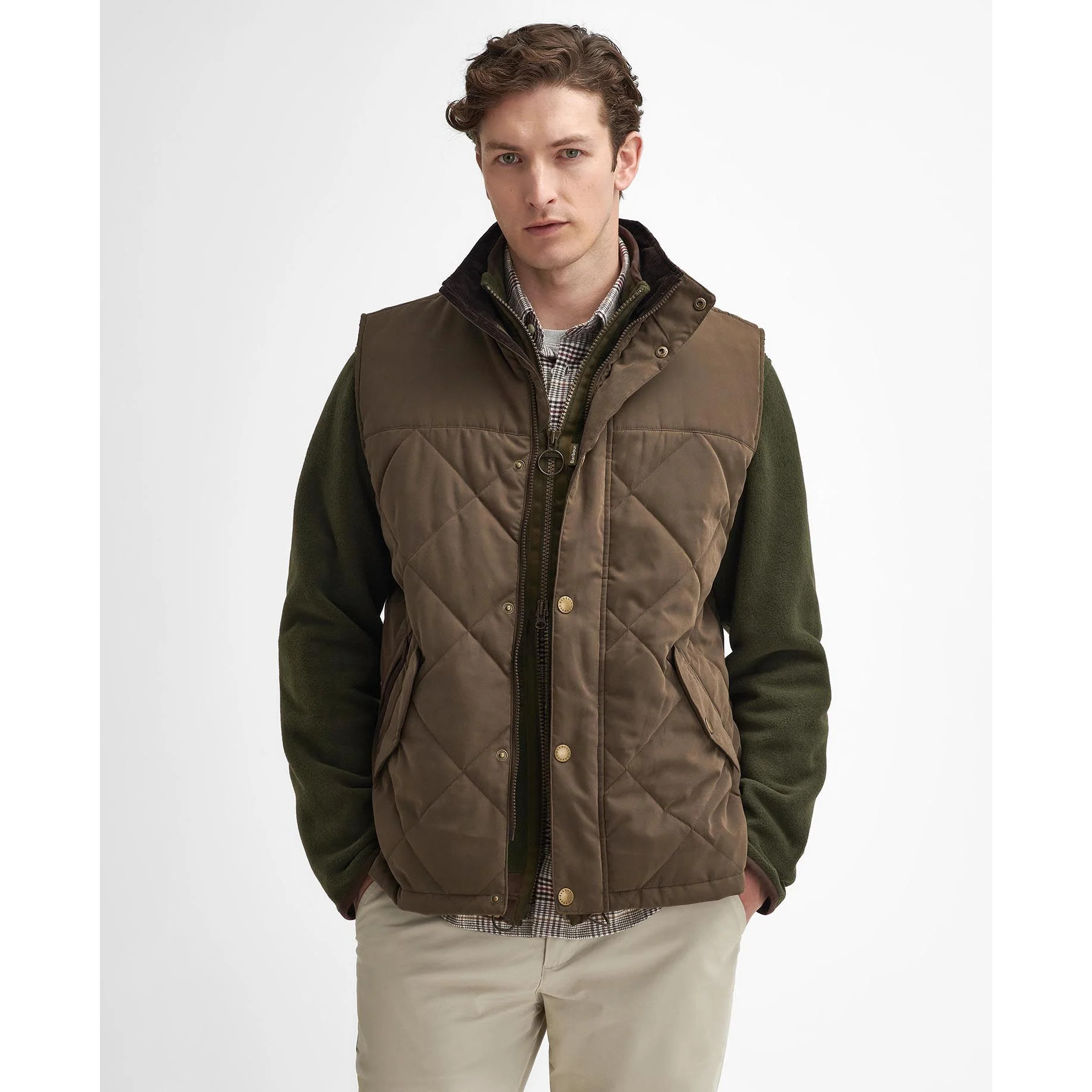 Barbour Elter Quilted Gilet - Dark Olive - Gilders Online