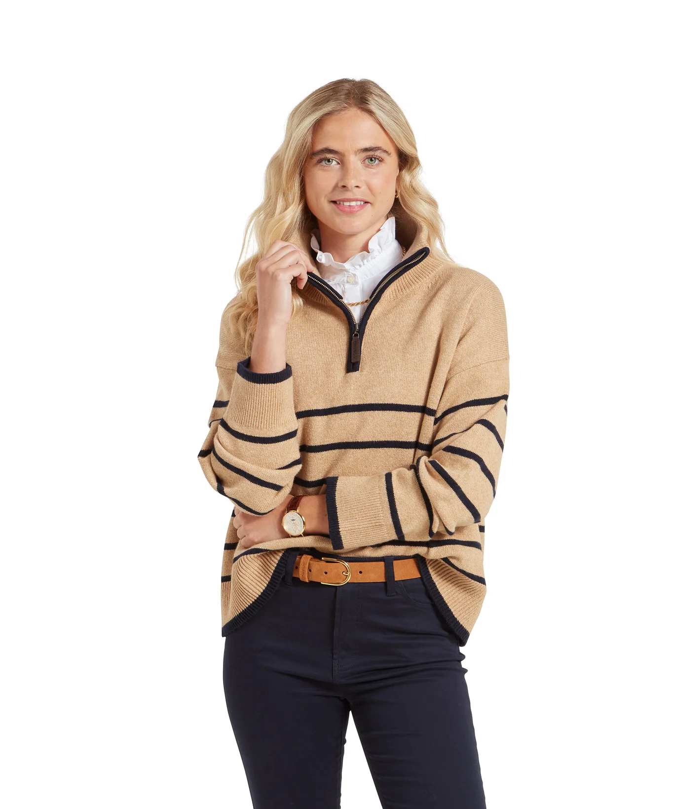美良品 Schoffel 
オーストリアチームモデル
パーカーミドラー Schoffel Sandsend Quarter Jumper - Warm Sand - Gilders Online