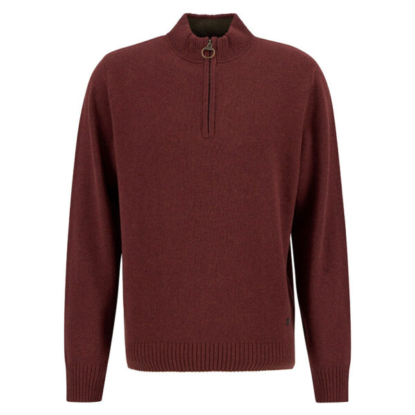 Barbour Kelson Half Zip Jumper - Fired Brick
