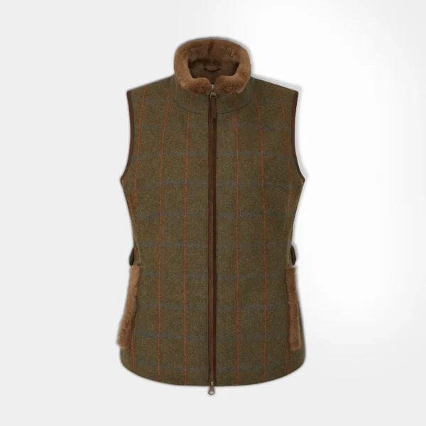 Alan Paine Combrook Ladies Tweed Gilet - Willow