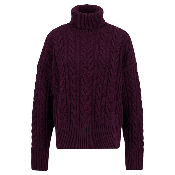 Barbour Embleton Rollneck Jumper - Black Cherry