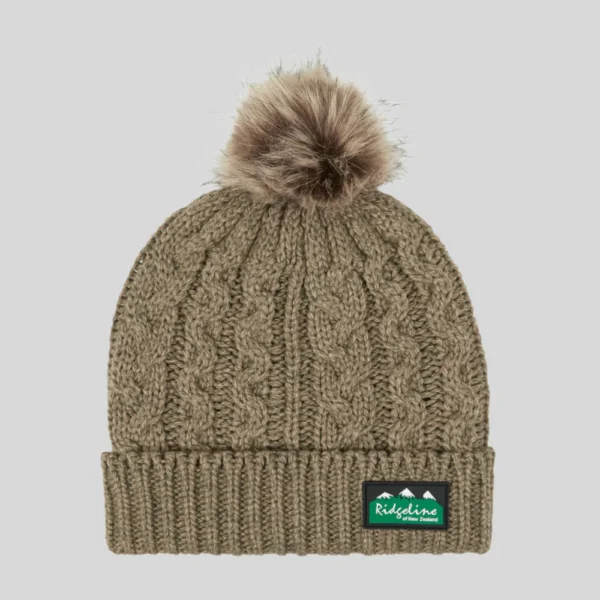 Ridgeline Nordic Fleck Bobble Hat - Teak