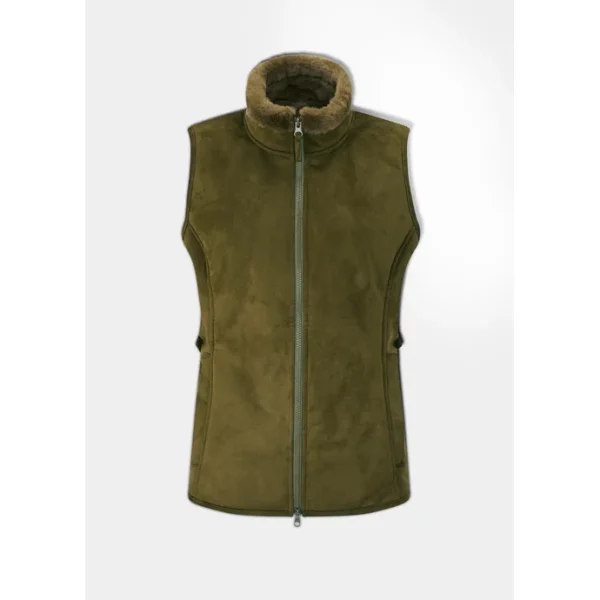 Alan Paine Surrey Ladies Fur Lined Gilet - Olive