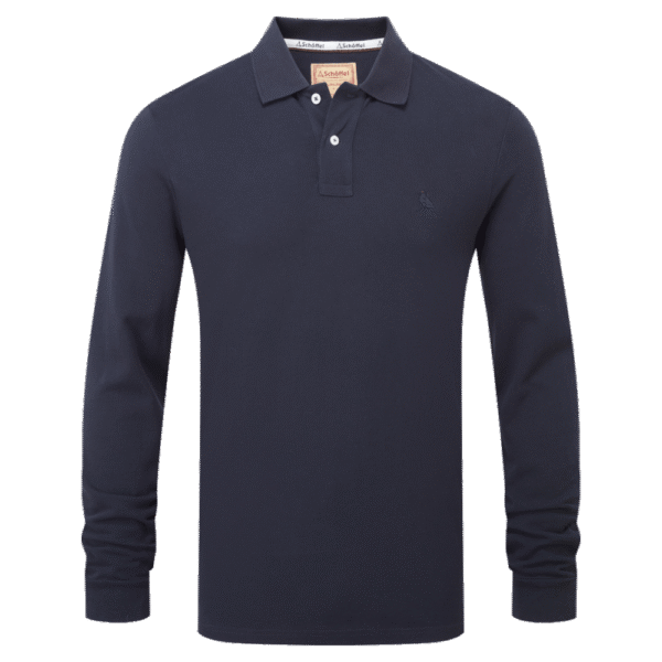 Schoffel St Ives Long Sleeve Polo Shirt - Navy