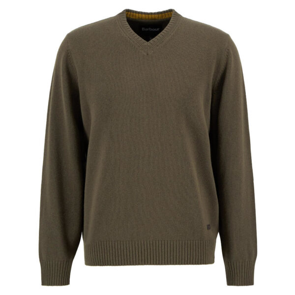 Barbour Kelson V-Neck Jumper - Olive