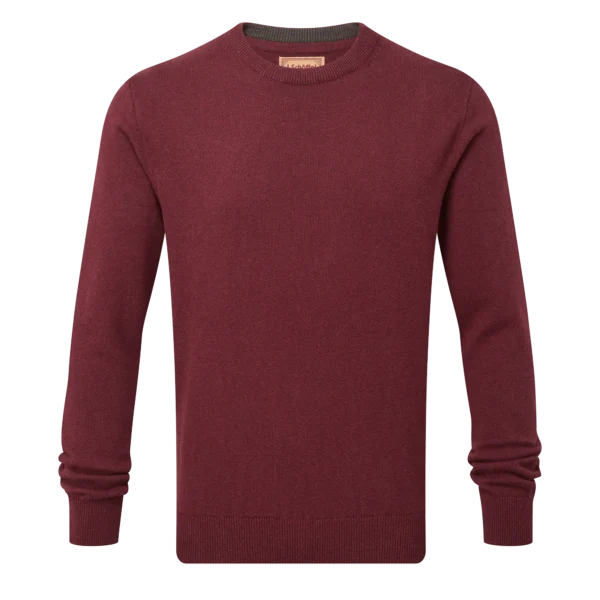 Schoffel Calton Cotton Cashmere Crew Jumper - Burgundy