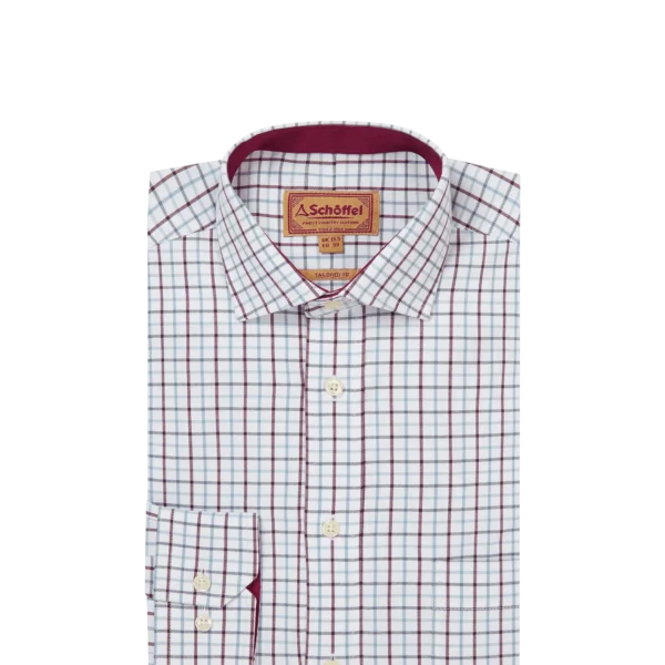 Schoffel Milton Tailored Shirt - Port/Lake Blue
