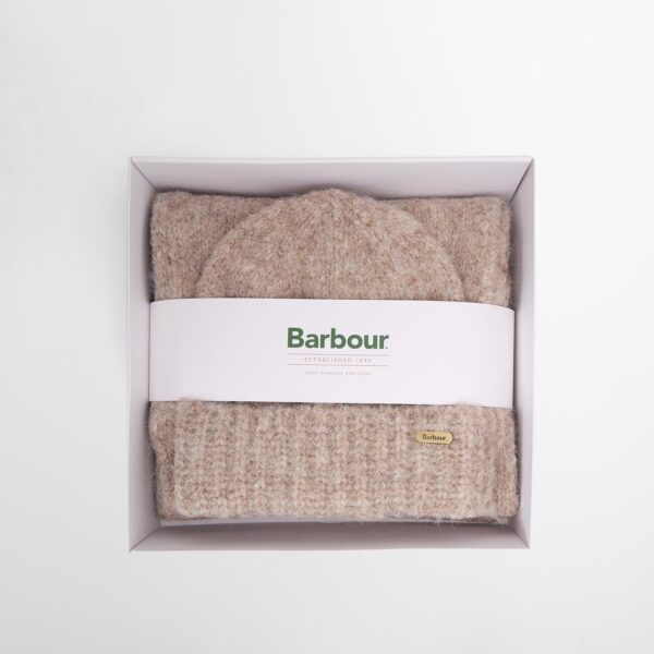 Barbour Emmie Beanie & Scarf Gift Set - Taupe Mist